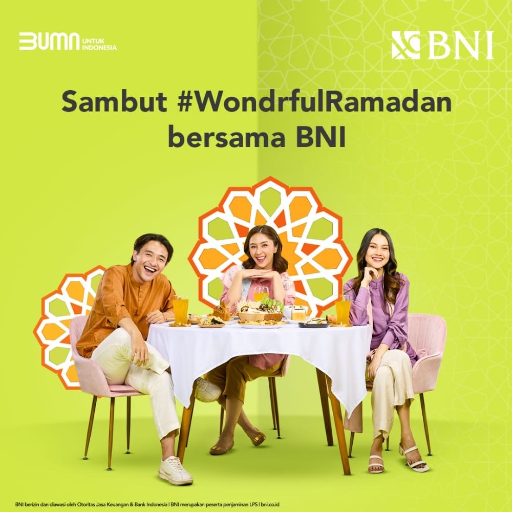 Gebyar Ramadan, BNI Siapkan Berbagai Promo Menarik dan Diskon Belanja untuk Nasabah Ramadan, merupakan bulan yang spesial bagi umat Islam. Untuk itu menyambut bulan Ramadan 2024, PT Bank Negara Indonesia (Persero) Tbk atau BNI menghadirkan berbagai promo menarik, bagi para nasabah.