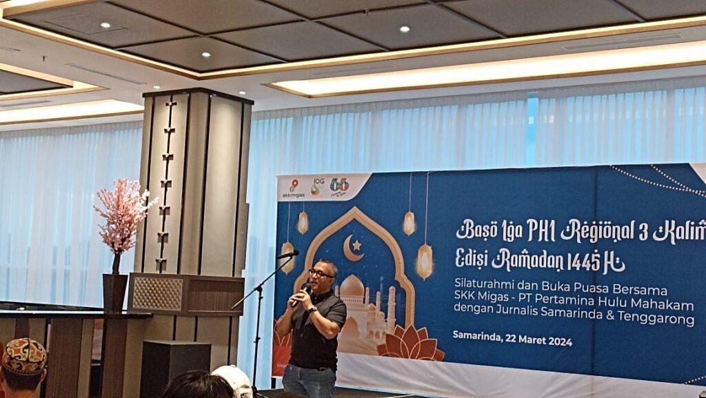 Satuan Kerja Khusus (SKK) Migas PT Pertamina Hulu Mahakam (PHM) menggelar acara buka bersama teman media Samarinda dan Tenggarong di Hotel Fugo Samarinda, Kalimantan Timur (Kaltim) Jumat (22/3/2024).