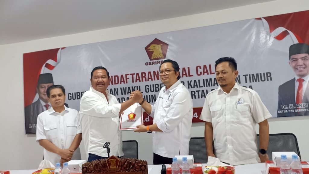 Mahyudin Kembalikan Formulir ke Gerindra Kaltim, Targetkan Restu DPP dan Dukungan Partai Bakal Calon Gubernur Provinsi Kalimantan Timur (Kaltim) Mahyudin secara resmi mengembalikan formulir pendaftaran ke Dewan Pimpinan Daerah (DPD) Partai Gerindra Kaltim,
