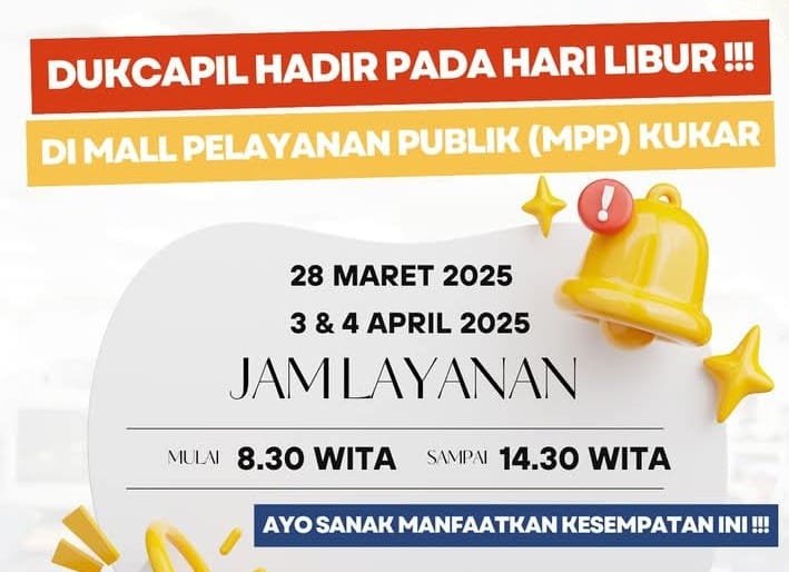 Disdukcapil Kukar Tetap Buka Pelayanan Saat Libur Lebaran