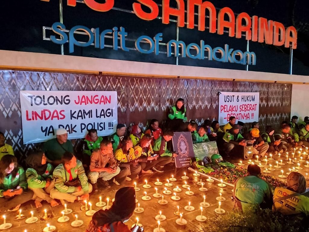 Solidaritas Ojol Samarinda Gelar Aksi Damai dan Doa Bersama untuk Affan Kurniawan